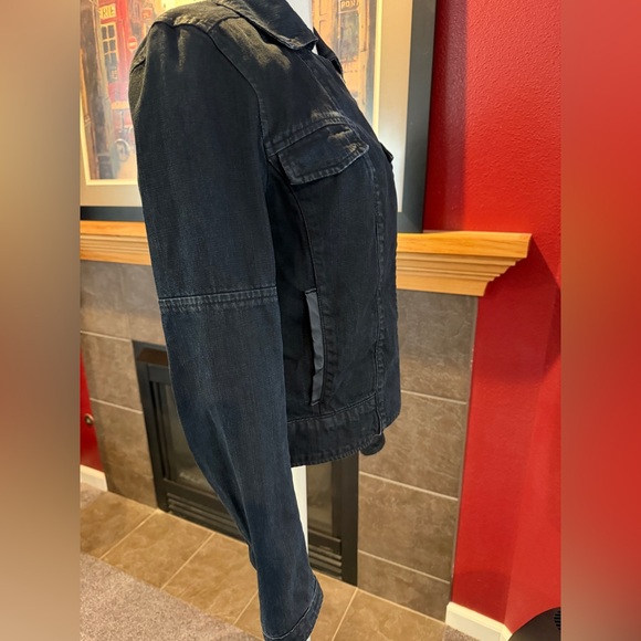 Calvin Klein Jeans Dark Blue Jean Moto Jacket - Picture 6 of 13